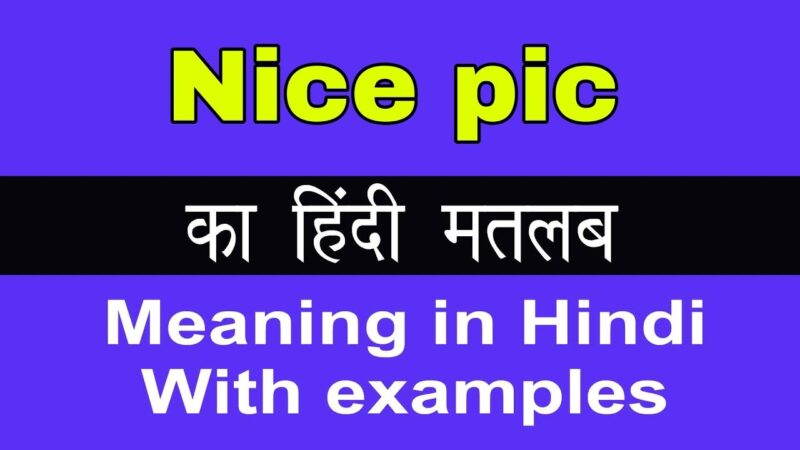 Nice Pic Meaning in Hindi | Nice pic का हिंदी अर्थ क्या है?